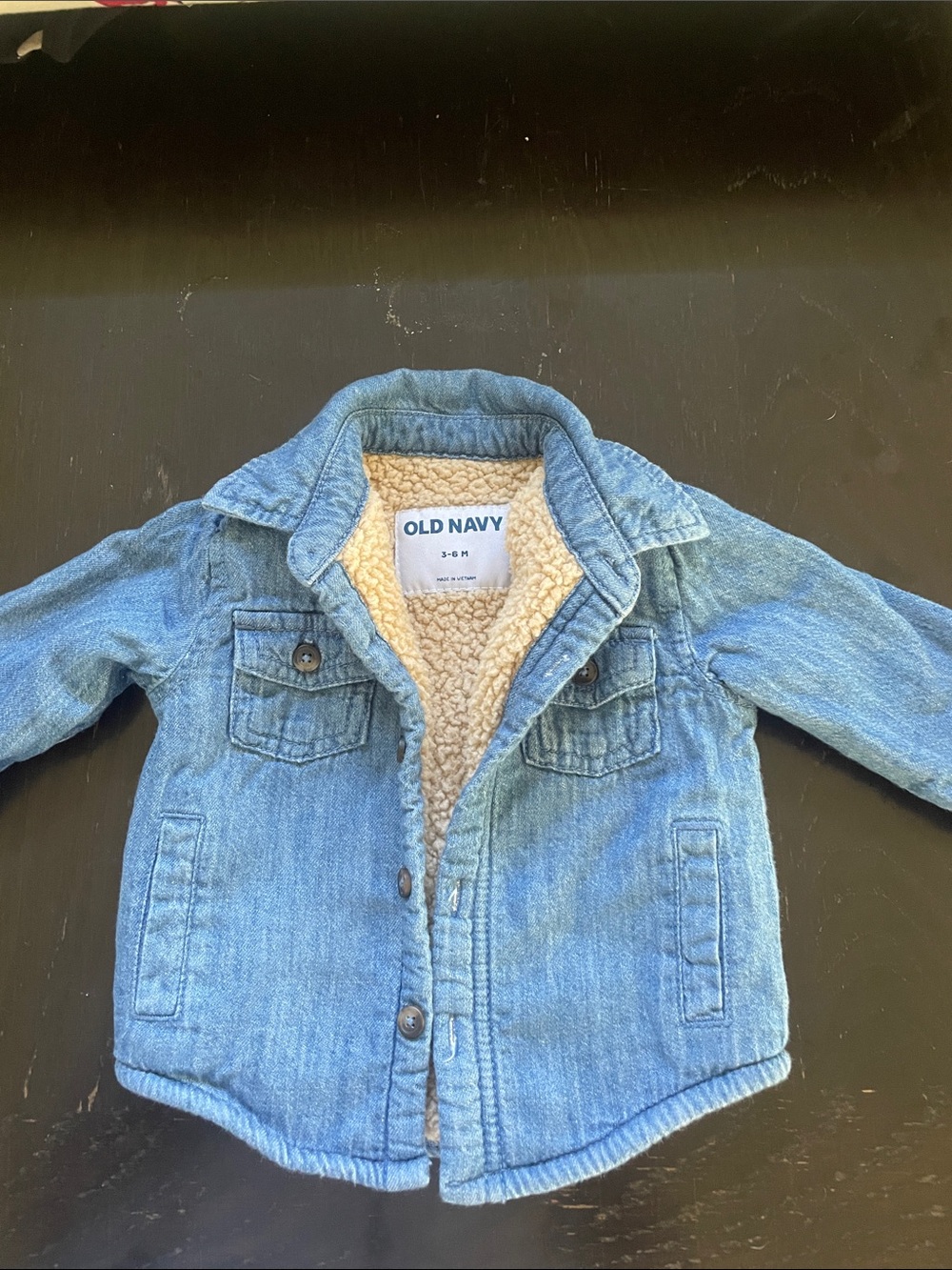 Old Navy Light Blue Denim Jacket with Cream Sherpa Lining